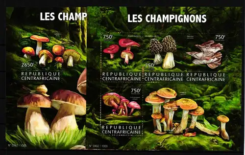 Zentralafrikanische Republik 5825-5828, Block 1387 postfrisch Kleinbogen #HQ068