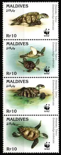 Malediven 2420-2423 postfrisch Viererstreifen / WWF #HQ583