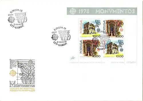 Portugal 1360-61, 1403-04, 1441-42 als Ersttagsbrief Kleinbogen #HM345