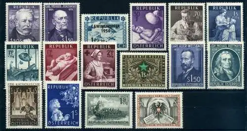 Österreich Jahrgang 1954 mit 996-1011 postfrisch #HR290