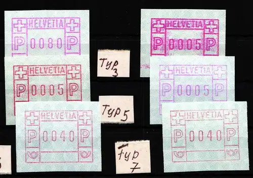 Schweiz 2 A- 3 A postfrisch verschiedene Typen #HM091