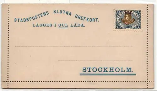 Schweden Lokalpost auf Brief Stockholm 4 Öre #HM122