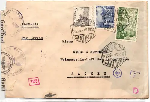 Spanien 826 u.a. auf Brief Flugpost #HM126