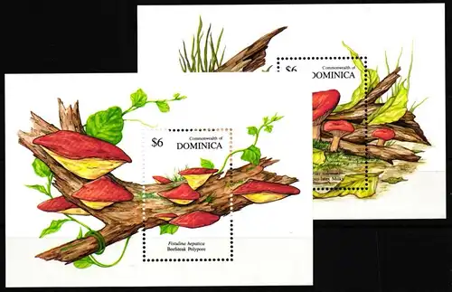 Dominica Block 182 und 183 postfrisch Pilze #HQ649