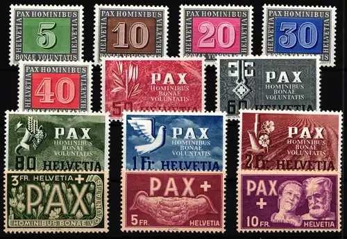 Schweiz 447-459 postfrisch Pax Satz #HZ141