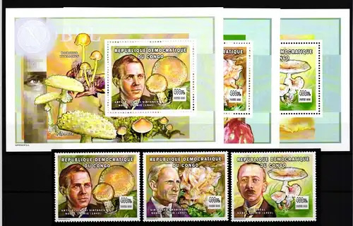 Kongo (Kinshasa) 1739-1740 postfrisch Einzelblöcke / Pilze #HQ257