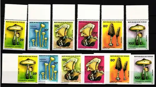 Tschad 1092-1097 A+B postfrisch Pilze #HQ147