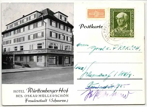 BRD 118 auf Postkarte als Einzelfrankatur portogerecht #HW496