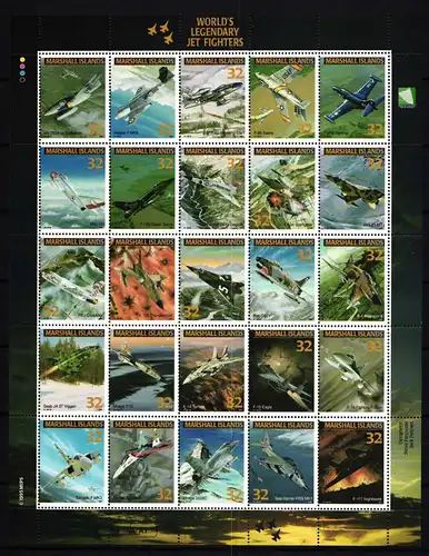 Marshall Inseln 636-660 postfrisch Zusammendruckbogen / Luftfahrt #HQ561