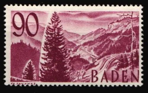 Fr. Zone Baden 37 postfrisch #HZ016