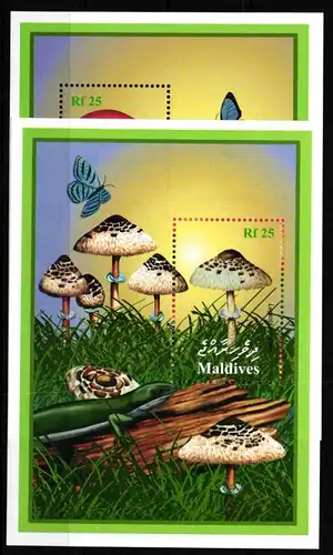 Malediven Block 481 und 482 postfrisch Pilze #HQ722
