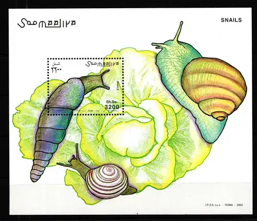 Somalia Block Schnecken postfrisch #HV199