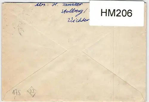 BRD 175 auf Brief als Einzelfrankatur portogerecht #HM206