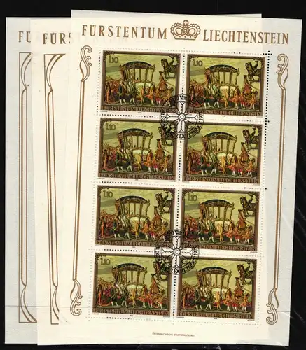 Liechtenstein 717-719 gestempelt Kleinbogen #HW672