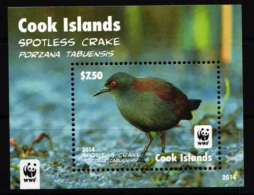 Cook Inseln Block 248 postfrisch Vögel #HR455
