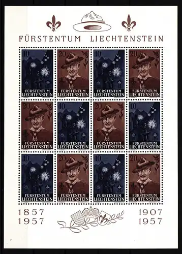 Liechtenstein 360-361 postfrisch als ZD-Bogen, Pfadfinder #HR550