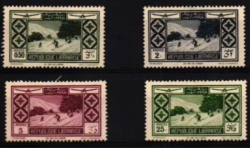 Libanon 196 und 198 und 200 und 203 postfrisch Wintersport #HQ568
