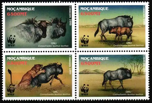 Mosambik 1757-1760 postfrisch Viererblock / WWF #HQ575