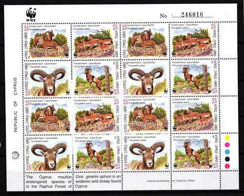 Zypern 914-917 postfrisch Zusammendruckbogen / WWF #HQ612