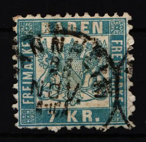 Baden 25b gestempelt geprüft Flemming BPP, leichte Mängel #HM942