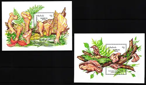 Barbuda Block 201 und 202 postfrisch Pilze #HQ628