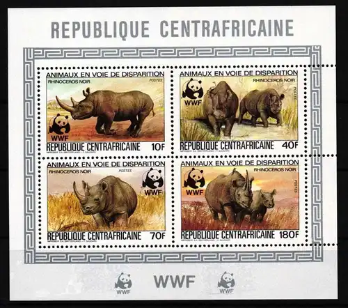 Zentralafrikanische Republik 985-988 postfrisch Kleinbogen / WWF #HQ585