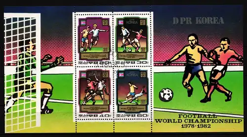 Korea Block 78 gestempelt Ersttagsstempel, Fußball WM 1978-1982 #HR413