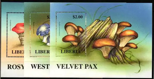 Liberia Block 176 und 177 und 179 postfrisch Pilze #HQ704
