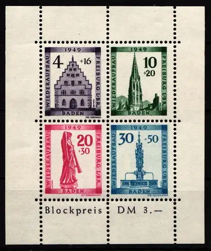 Fr. Zone Baden Block 1A postfrisch #HZ874