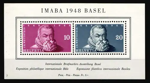 Schweiz Block 13 postfrisch #HZ153