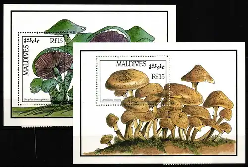 Malediven Block 130 und 131 postfrisch Pilze #HQ725