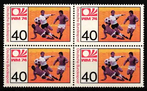 Bundesrepublik Deutschland 812 postfrisch Viererblock / Fußball WM 1974 #HQ840