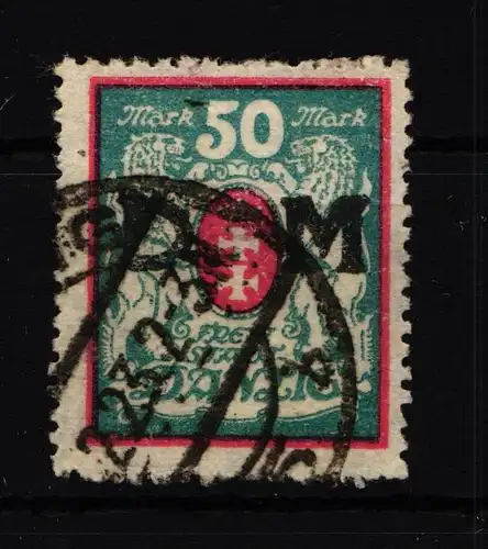 Danzig Dienstmarke 33 Y gestempelt geprüft Infla Berlin #IC853