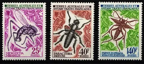 franz. Antarktis 71-73 postfrisch Insekten #HR492