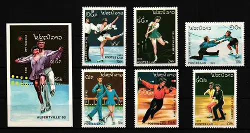 Laos 1148-1153 und Block 127 postfrisch Olympische Spiele #HQ848