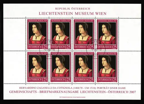 Österreich 2641 gestempelt Kleinbogen Gemälde #HY876