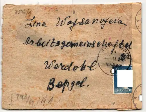Deutsches Reich 791 auf Brief ins Arbeitslager Werdohl #ID655
