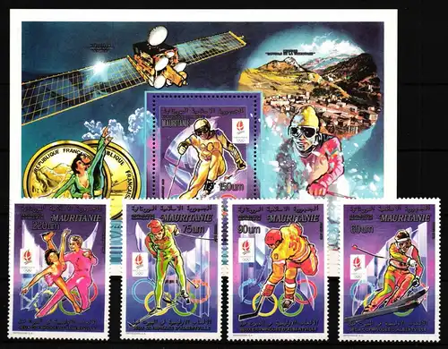 Mauretanien 982-985 II und Block 73 II postfrisch Olympische Spiele #HQ874