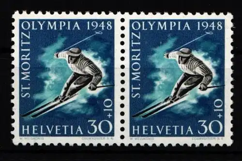 Schweiz 495 IV postfrisch Plattenfehler Olympische Winterspiele 1948 #IE464