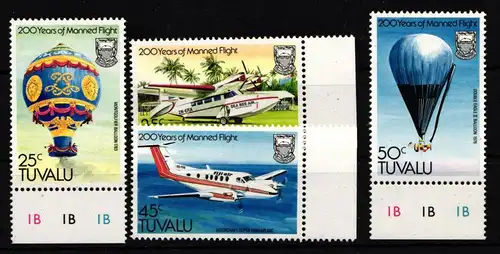 Tuvalu 199-202 postfrisch 200 Jahre Luftfahrt #HY799
