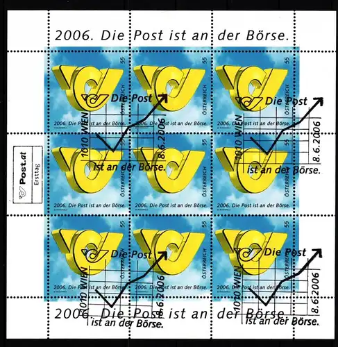 Österreich 2600 postfrisch Kleinbogen Postemblem #HY896