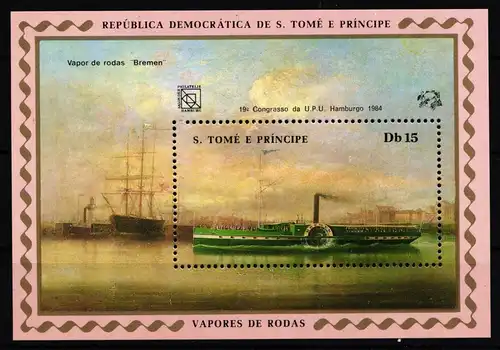 Sao Tome Block 153 postfrisch Schiffe #HR533