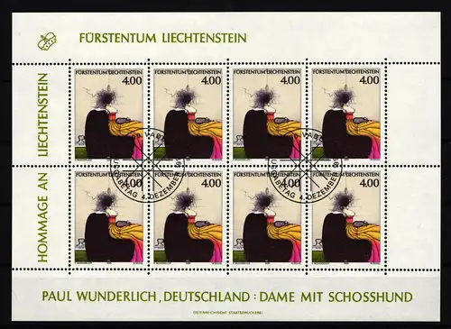 Liechtenstein 1123 gestempelt als Kleinbogen, Ersttagssonderstempel #HR552