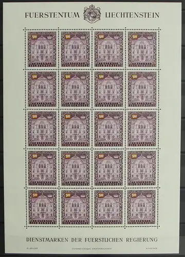 Liechtenstein Dienstmarken 69 postfrisch als Kleinbogen #HR629