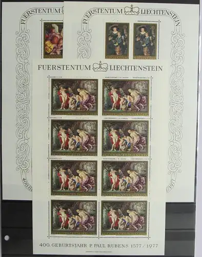 Liechtenstein 655-657 postfrisch als Kleinbögen, Rubens #HR571