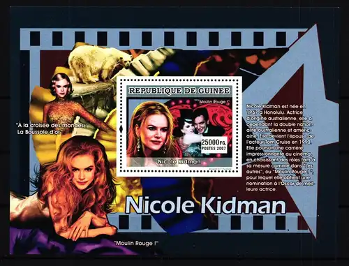 Guinea Block 1321 postfrisch Film, Schauspieler, Nicole Kidman #IG045
