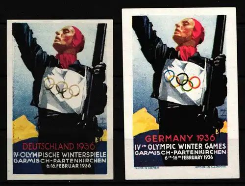 Olympische Winterspiele 1936 Vignetten #IE426