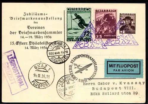 Österreich 623 auf AK mit Sonderstempel Philatelistentag Graz 1936 #IE453