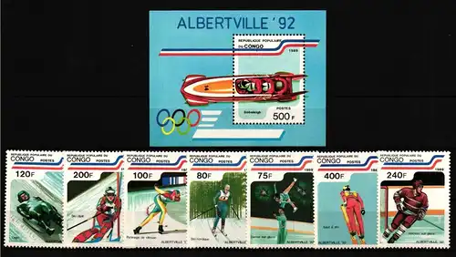 Kongo (Brazzaville) 1162-1168 und Block 45 postfrisch Olympische Spiele #HQ853
