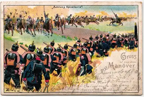 AK Deutschland Gruß aus dem Manöver 1900 #PM413